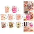 thumbnail image 2 of Transparent Clear Drinkware Double Wall Drinking Cup Glass Mug with Handle and Dried Flower for Office or Home Use, 2 of 4