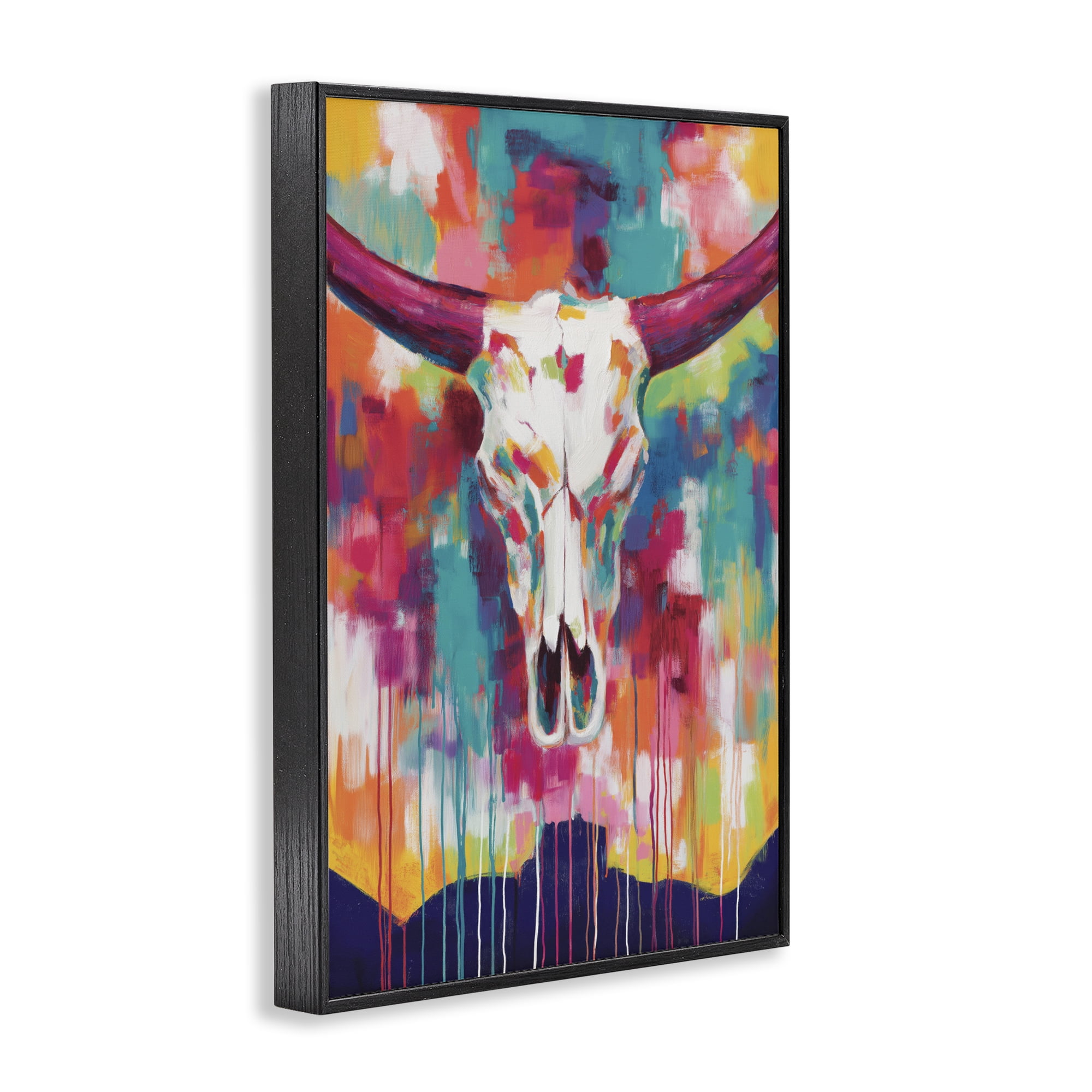 Stupell Industries Spirit Of The West Skull Black Framed Giclee Art, design by Chromatic Storm Studio