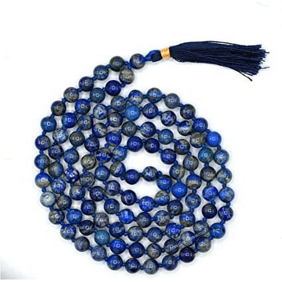 Lapis Lazuli Mala Beads 108 Buddhist Prayer Beads Japamala Hand Knotted