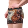 thumbnail image 2 of Balery Romantic Flower Fox Couple Calzoncillos bóxer para hombre, ropa interior de algodón suave y transpirable con cinturilla de nailon-Small, 2 of 5