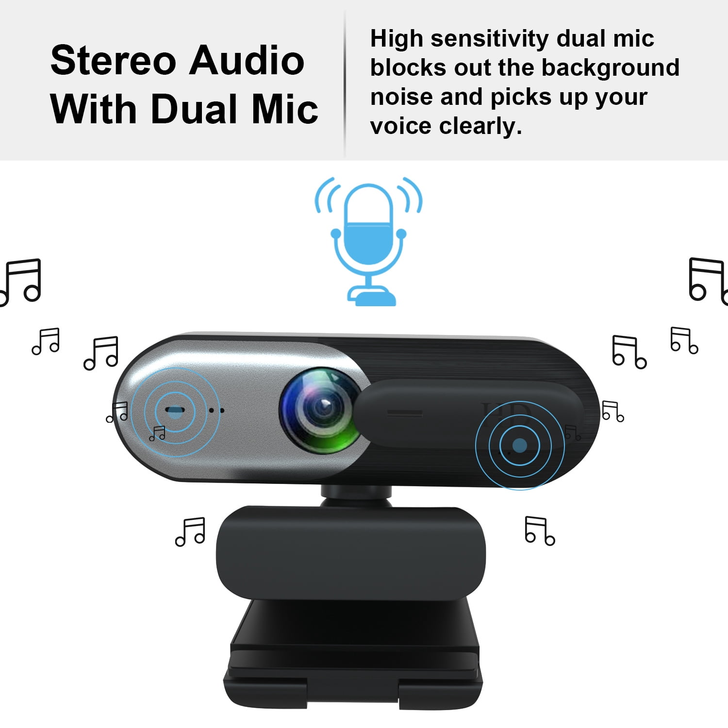 Anivia AutoFocus Full HD Webcam 1080P with Privacy Shutter - with Dual Digital Microphone - CA602 Black Grey USB Computer Camera for PC Laptop Desktop Mac Video Calling-Silver Gray（Ship from USA）
