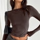 thumbnail image 4 of Camiseta de manga larga ajustada Nikou para mujer casual, 4 of 6