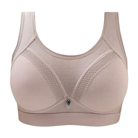 

RYRJJ Women s Sexy Mesh Lace Push Up Everyday Bras Wireless Full Coverage Deep Cup Minimizer Non Padded Comfort Soft Sport T-Shirts Bras(Gray L)