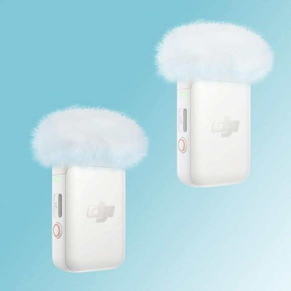 shiyou-DJI Mic 2 Wind Muff - Furry Microphone Windscreen Mic Windshield for DJI Mic 2 / OSMO Pocket 3 Wireless Lavalier Microphone for Record Interview (White 2 Pcs)