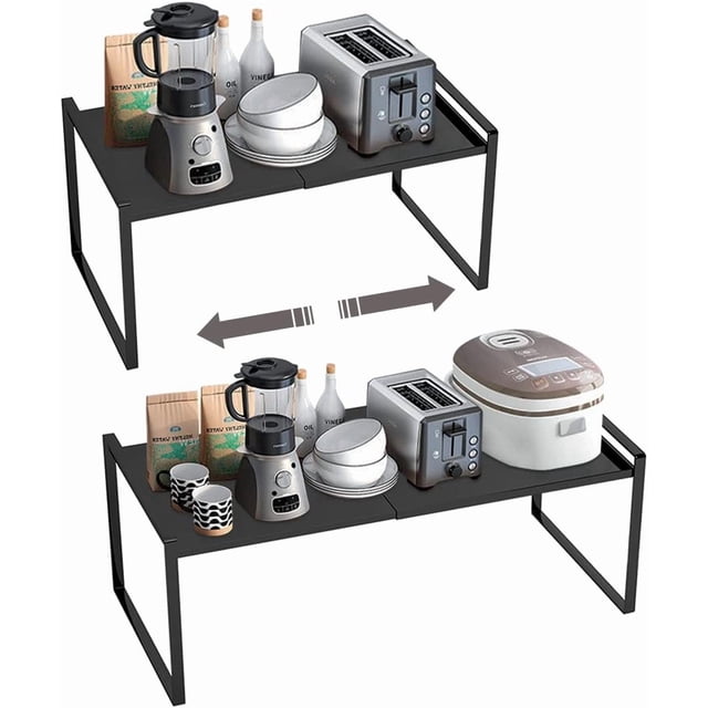 Organizador de Encimera,Soporte Extensible de Especias para Despensa,Organizador de cocina para Gabinete,Estante de almacenamiento Extensible Apilable para Cubiertos,Utensilios de Cocina,Especias