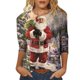 thumbnail image 4 of Pntutb - Camiseta holgada con estampado de moda para mujer, blusa de manga 3/4, cuello redondo, tops casuales Pntutb Pntutb-1416, 4 of 5