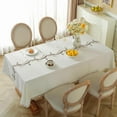 Waterproof Cotton Linen Rectangle Tablecloth for 8-10 Seats, Wrinkle ...