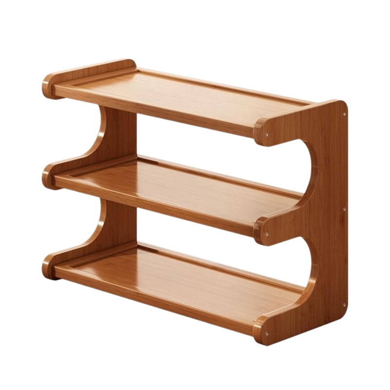 Howcool 3-Tier Bamboo Shoe Rack, Shoes Shoe Organizer, Freestanding Storage Shelf