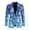 Blue Snowflake, variant on Thanksgiving Men's Sports Suit Jacket Sport Coats with Pockets Turkey Print Print Blazer for Festival Holiday Party