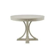 Newboti Furniture 44" Round Dining Table, Solid Wood Finish Classic Design For Dining room, Antique Cream 13673