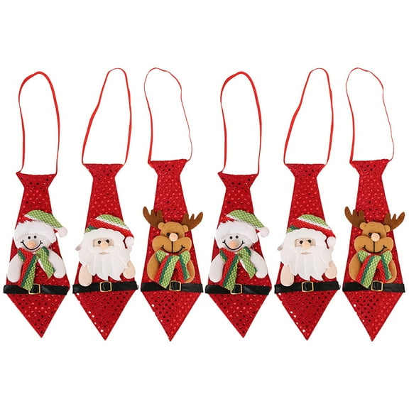 PATKAW 6pcs Men’s Christmas Neckties Set, Novelty Fabric Neck Ties for Holiday Party, Xmas Decorations, Men Accessories