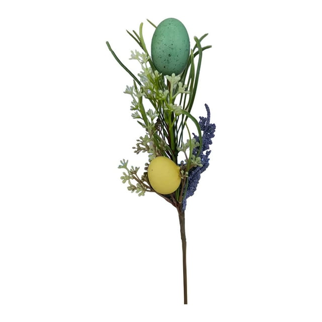 Wdhugt Easter Diy Decoration Simulated Leaf Cuttings With Colored Eggs Soft Branch For Spring Wedding Party Home Festive Decor Plastic Material