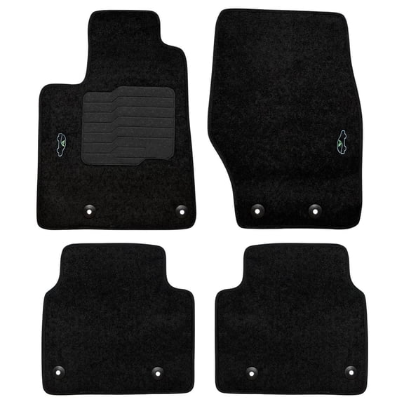 ecoMats Carpet Floor Mats for 2021 to 2025 Grand Cherokee L (6 or 7 Seat), Front and Rear, Black