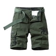 thumbnail image 2 of Homeyce Men's Camo Cargo Shorts Multi Pocket Elastic Waistband Shorts Pants Drawstring Ripstop Straight Leg Camo Cargo Short Stretch Military Work Casual Lightweight Bermuda Shorts,Green L, 2 of 5