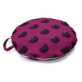thumbnail image 1 of Natural Color Round Floor Cushion with Handle, Repetitive Fruit Pattern with Juicy Blackberry, Decorative Pillow for Living Room & Dorms, 18" Round, Magenta Dark Purple, by Ambesonne, 1 of 4