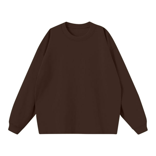 Birdeem Shirts for Men Mens Solid Color Winter Loose Long Sleeved T-Shirt
