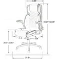 FETON Brown Leather Office Chair with Flip up Arms, Ergonomic Executive