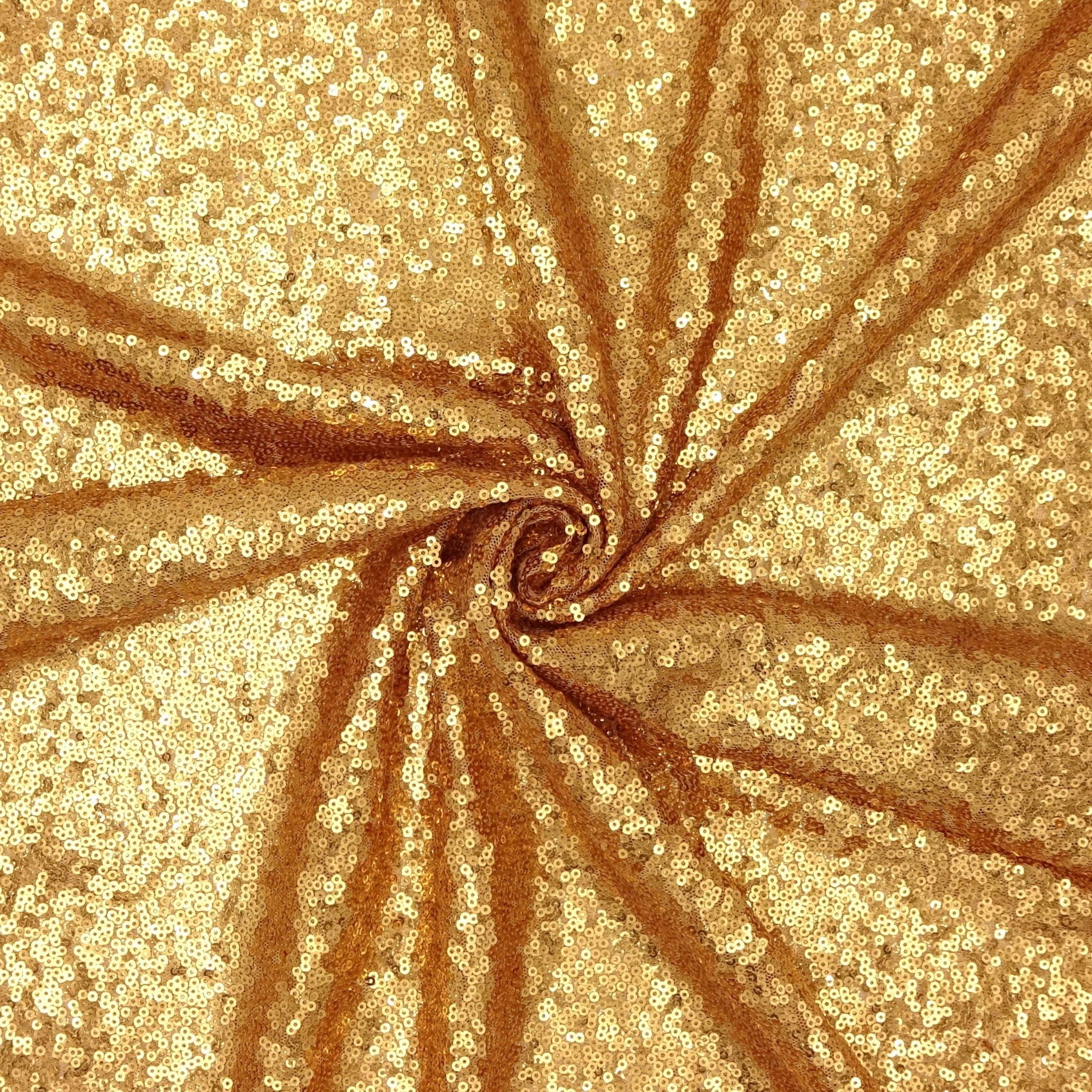 Hello Hobby 43” x 72” 100% Polyester Sequin 2 Yard Precut Fabric, Gold, 43" Wide for Sewing & Crafting