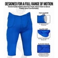 thumbnail image 3 of Exxact Sports Rebel Youth Football Pants with Built in Pads, Lightweight Integrated Football Practice Pants with Lace-up Fly (YXS, Royal Blue), 3 of 7