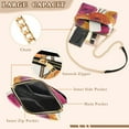 thumbnail image 3 of FORMRS Women Crossbody Purse with Chain Strap Vegan Leather Shoulder Handbag, Purple Hand Drawn Floral, 3 of 7