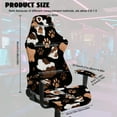 thumbnail image 4 of SCRAWLGOD Paw Cow Print Brown Black 4 PCS Gaming Chair Covers Cat Proof Game Computer Office Desk Chair Cover Protector with Armrest Slipcovers, 4 of 7