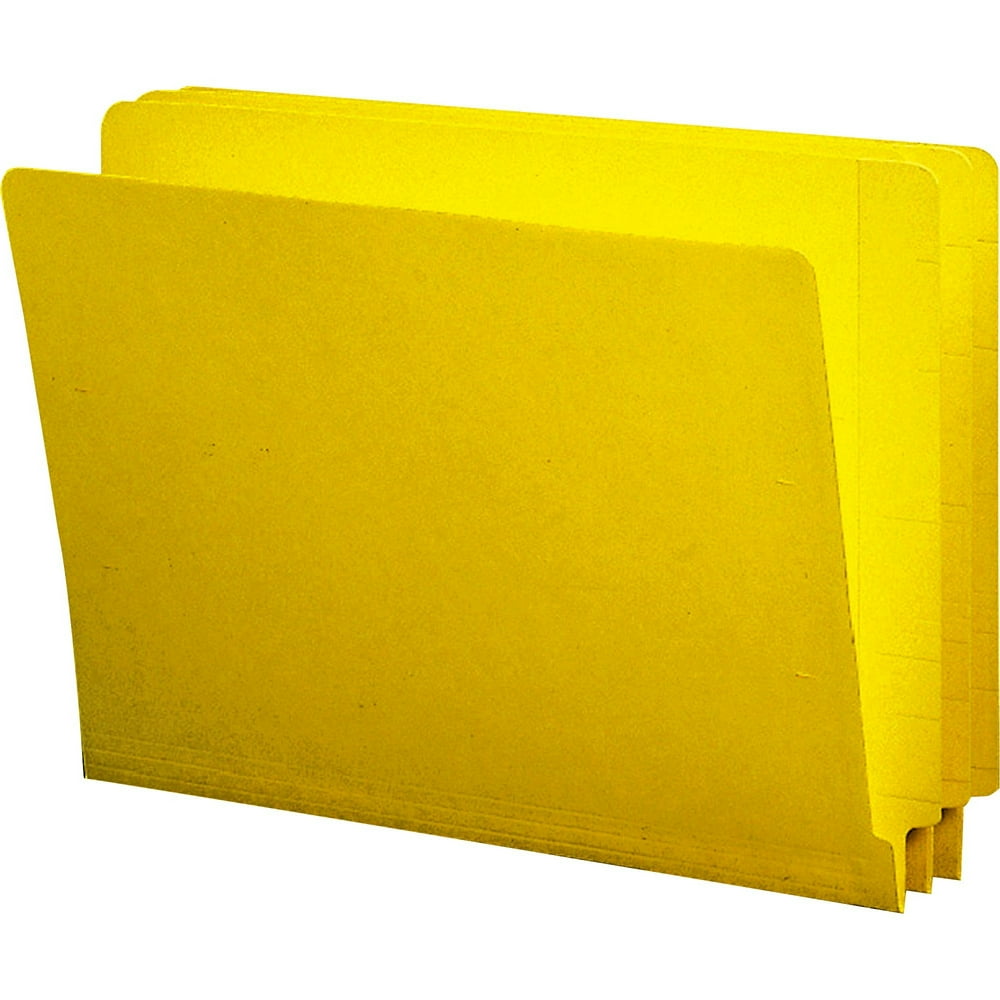 Smead End Tab File Folders with ShelfMaster Reinforced Tab, Yellow