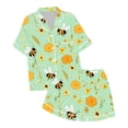 thumbnail image 1 of Zecgelong Ensemble de Pyjama Imitation Soie Imprimé pour Filles, Manches Courtes, Ensemble de Sport pour Filles, 1 of 3