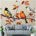 thumbnail image 4 of Nawypu Home Wall Tapestry Art Watercolor Animal Birds Stand On Maple Tree Branch Painting, 4 of 6