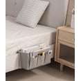 thumbnail image 3 of Bedside Caddy/Bedside Storage Organizer Hanging Bag with Three Options,Suitable for home beds, sofas, and dormitory beds-can hold magazines, books, phones, iPads, remote controls. (Gray), 3 of 7