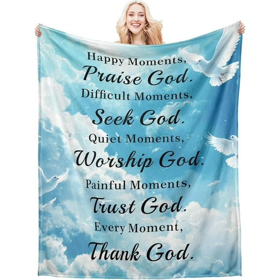First Communion Confirmation Easter Throw Blanket Christian Christian Mothers Day Gifts for Girls Boys Her Women Best Friends Female