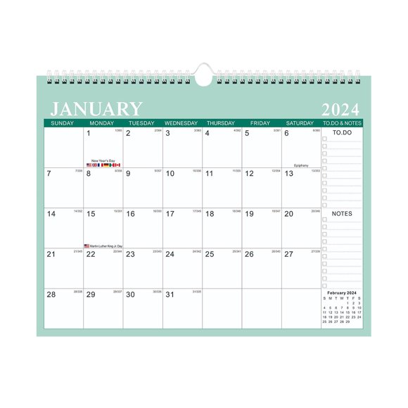 EARKITY Wall Calendar 2024-25, Planning Calendar, Thick Paper Annual Calendar, With Multiple Holidays For Planning And Organization