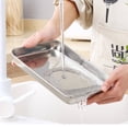 thumbnail image 2 of TELOLY Small Litter Box,Stainless Steel Material Stainless Steel Cat Litter Box,Even Heat Distribution Metal Litter Box,26*20*5CM, 2 of 4