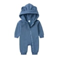 thumbnail image 2 of ZyeKqe Newborn Rompers Full Zipper Hooded Long Sleeve Cotton Casual Comfy Fall Winter Warm Loungewear Jumpsuits for Toddlers(3-6 Months,Blue), 2 of 9
