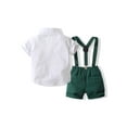 thumbnail image 3 of KelaJuan Baby Boys 2Pcs Gentleman Outfits, Short Sleeve Button Down Shirt + Suspender Shorts Set, 3 of 9