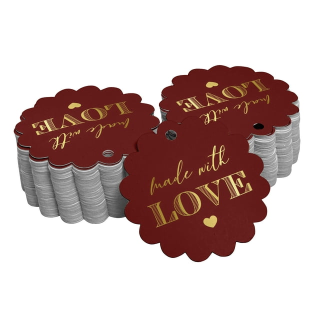 Inkdotpot Gold Foil Paper Hang Tags Made With Love Text Favor Tags 50 Piece
