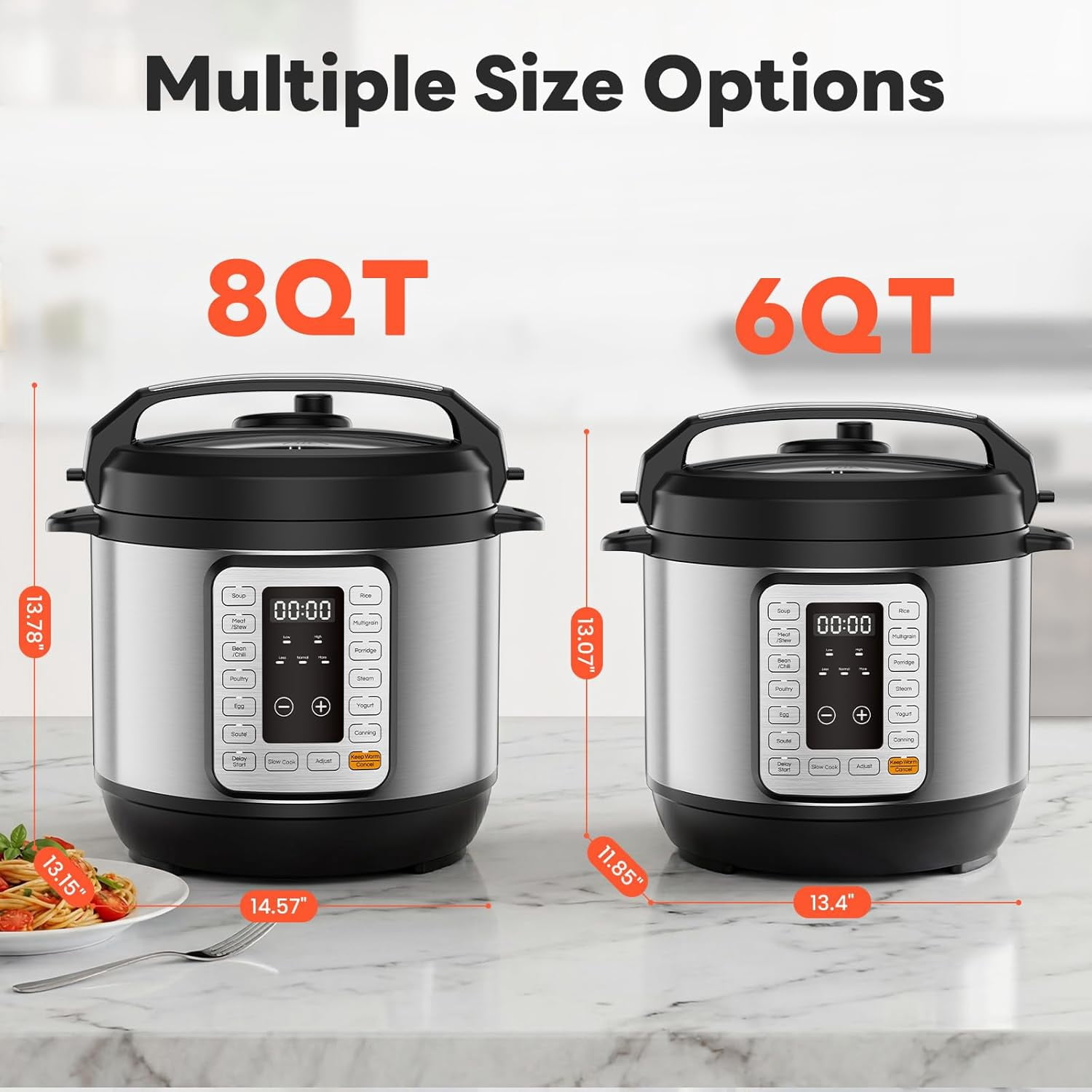 16-in-1 Electric Pressure Cooker 6QT Programmable Multi Cooker with Ceramic Pot