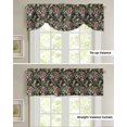 thumbnail image 4 of Tie Up Valance Curtain for Kitchen,Summer Tropical Fruit Pineapple Rod Pocket Short Curtains Adjustable Tie-Up Shade Valances,Jungle Green Plant on Black Window Treatment for Bathroom Living Room, 4 of 8