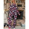 thumbnail image 2 of JYYYBF Women Christmas Pajamas Lounge Set Santa Christmas Tree Print Long Sleeve Tops and Pants 2 Piece Loungewear Outfits, 2 of 8