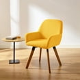 thumbnail image 5 of Art Leon Linen Fabric Accent Chair Swivel Desk Chair,Yellow, 5 of 6