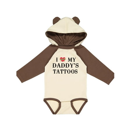 

Inktastic I Love My Daddy s Tattoos Gift Baby Boy or Baby Girl Long Sleeve Bodysuit