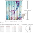 thumbnail image 6 of Mermaid Shower Curtain, Kids Shower Curtain Set Mermaid Tail Shower Curtain Girls Fish Ocean Shower Curtains for Bathroom, Purple and Blue Mermaid Bathroom Decor, 72''''W x 72''''H, 6 of 6