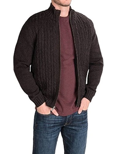 sherpa lined cable knit cardigan