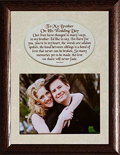 8x10 To My Brother On His Wedding Day Photo Poetry Frame