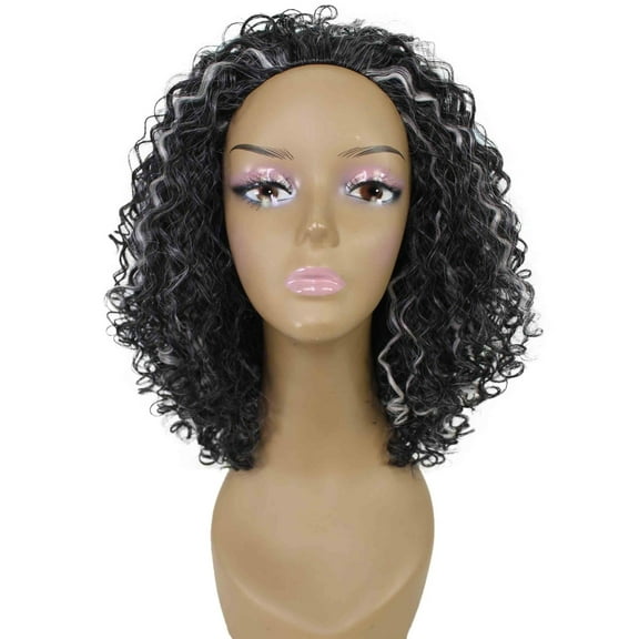 LUXLUXE Tatiana Ginger Wig for Women, Curly Long Body Wavy 15" Half Cap Wig, Mix Human Hair & Fibers