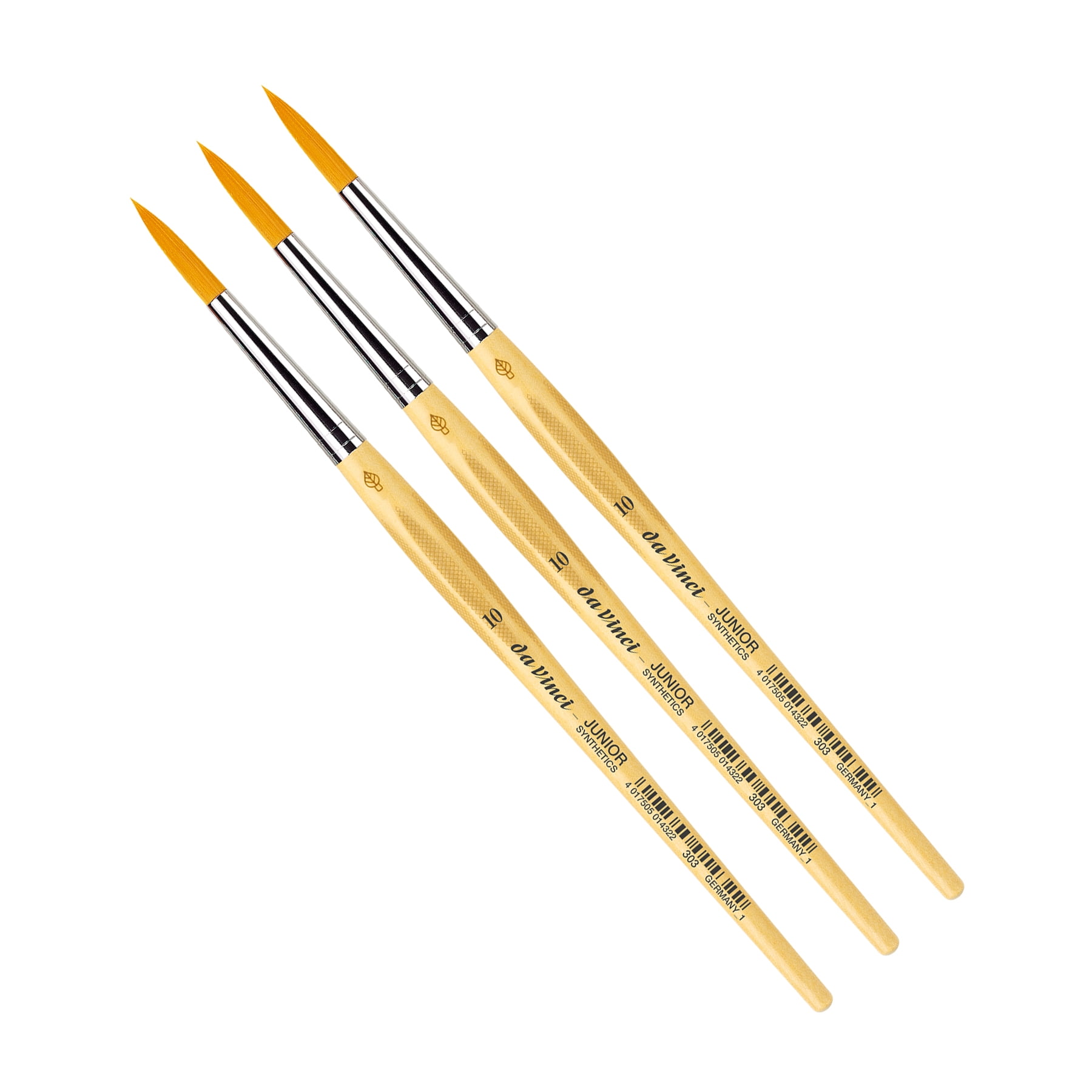 da Vinci JUNIOR Synthetics Student Brush, Synthetic, Tempera, Round, Series 303, Size 10, Pack of 3
