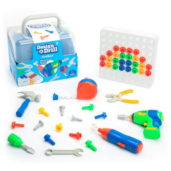 Educational Insights Design and Drill Toolbox, STEM Construction Toy, Ages 3 
