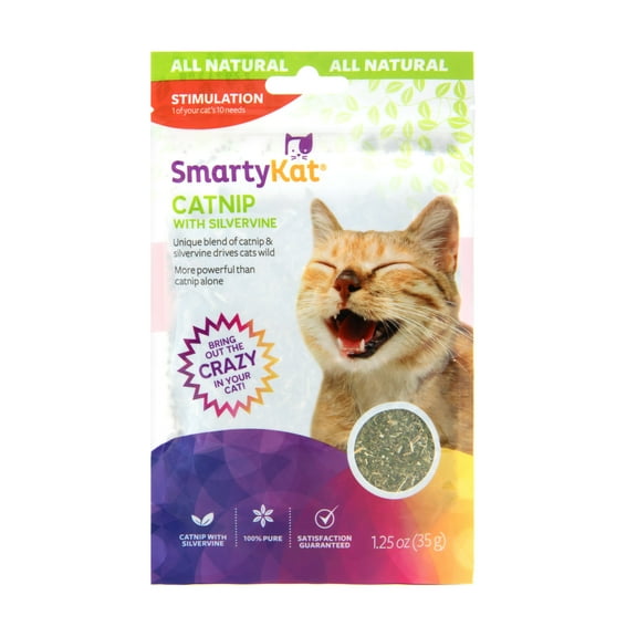 SmartyKat Catnip & Silvervine 35 g Natural Blend Cat Toy with Resealable Pouch, Assorted