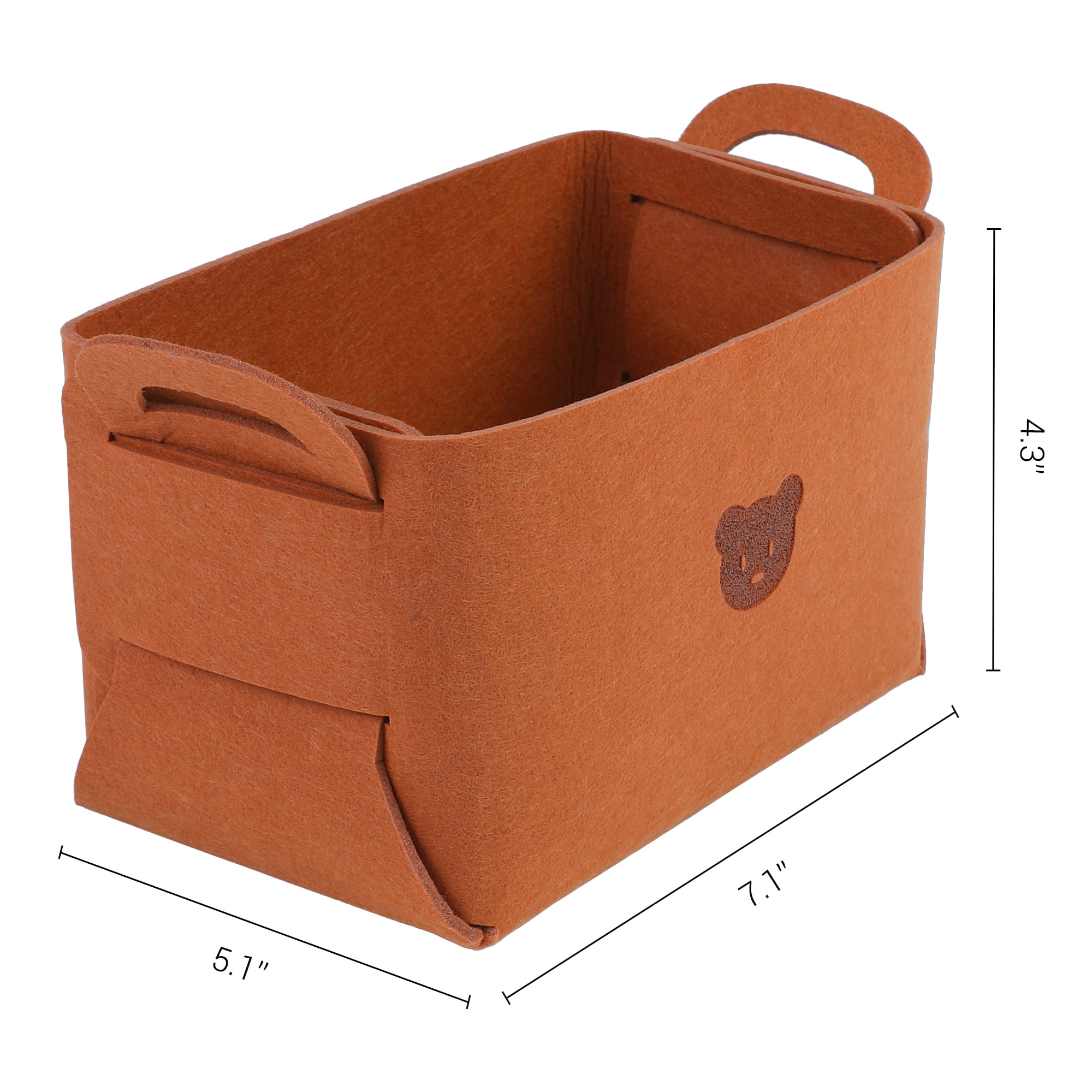 Unique Bargains Set of 3 Collapsible Storage Bins Brown 7.1*5.1*4.3in
