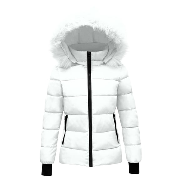 Lmnyox Kid's Puffer Jackets Zip Up Fuzzy Fleece Hooded Coats Winter Thermal Quilted Jackets with Pockets