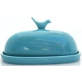 thumbnail image 2 of JBK Pottery Hummingbird Butter Dish - Teal, 2 of 3